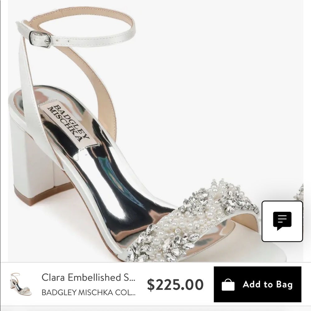 Badgley Mischka- Clara Embellished White Satin Ivory Shoes